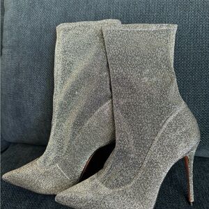 Schultz Glittering Silver Heeled Boots